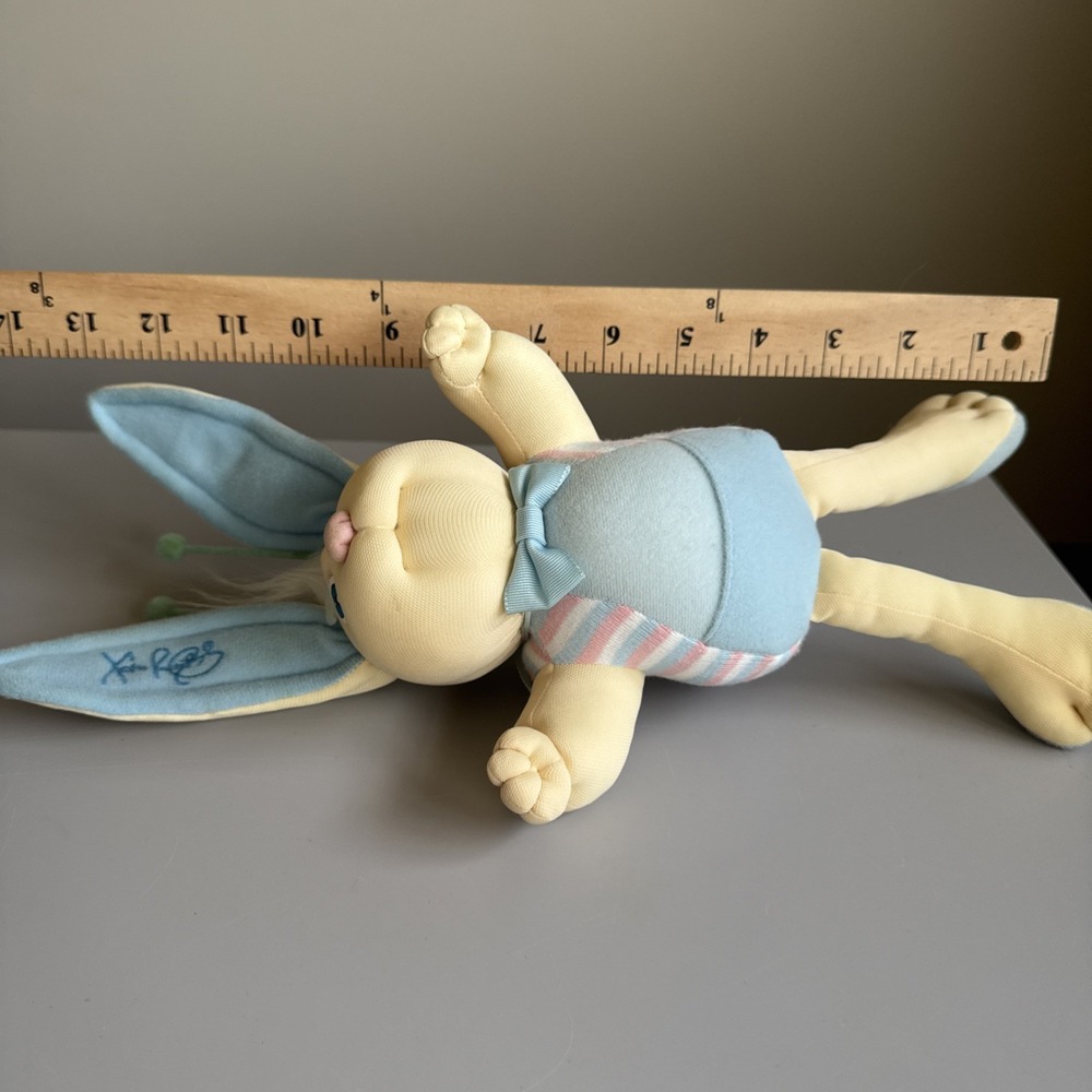 Vtg 1985 Cabbage Patch Kids Bunny Bee Xavier Roberts Blue Plush Pouch 13" - Picture 8 of 16